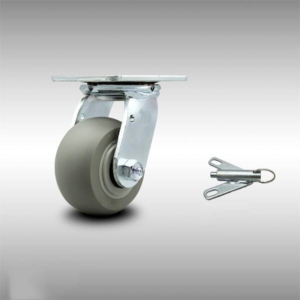 4 Inch SS Thermoplastic Rubber Swivel Caster with Ball Bearing and Swivel Lock